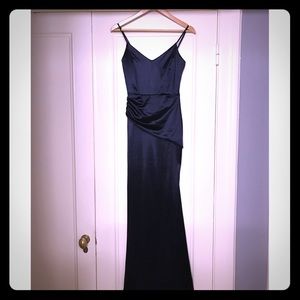 FORMAL DRAPED SATIN GOWN